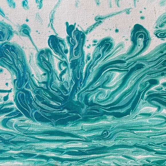 Water drop Original pouring fluid painting hand made - Picture 4 of 4